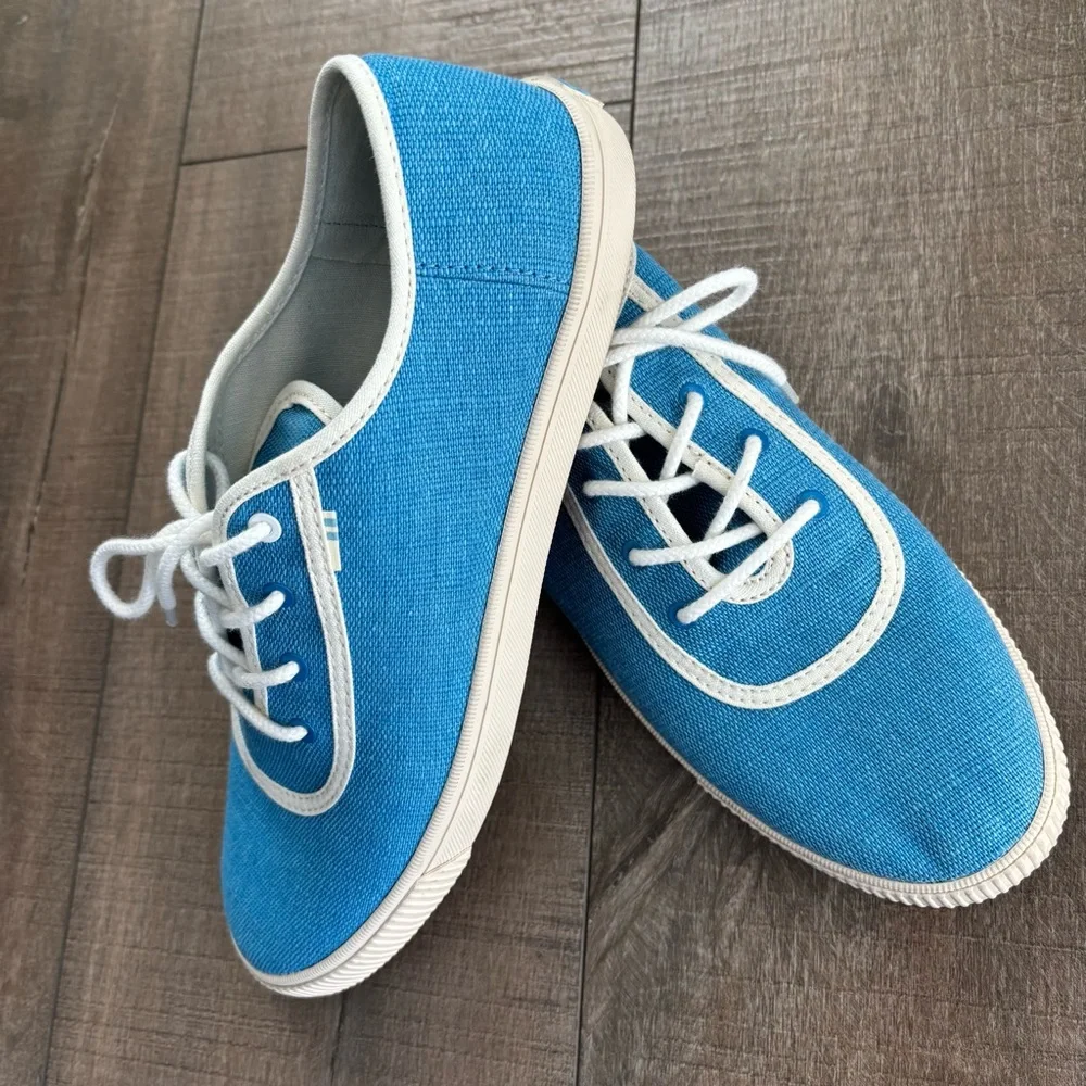 Toms Carmel Lifestyle Sneakers Blue Lace up Canvas Women's Size 9